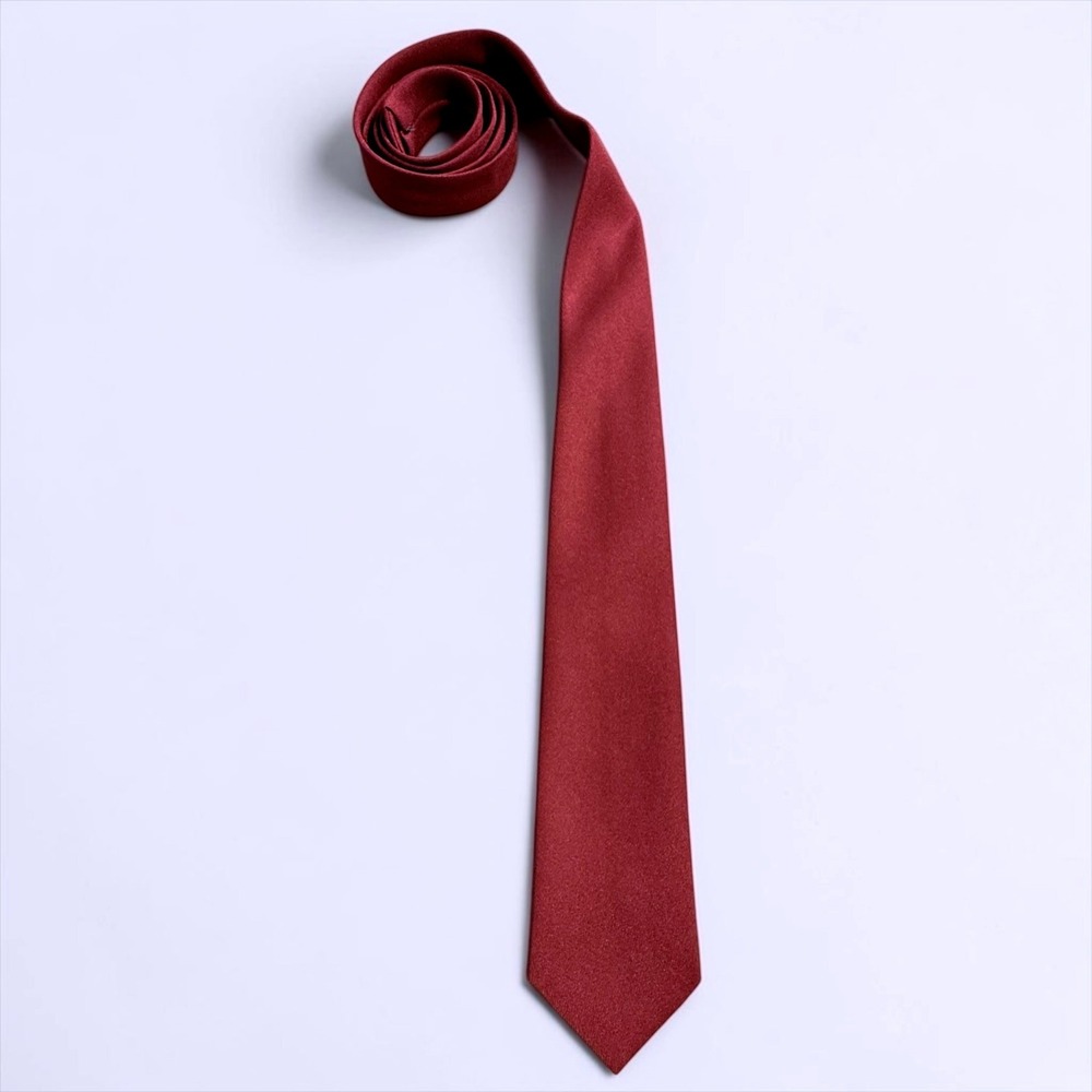 Black Cat Mens Burgundy Red Twill Solid Necktie‎ Formal Business Dress Tie